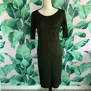 LulaRoe Olive Green Fitted Dress Size Medium